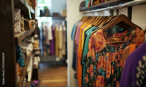 Wallpaper Mural Clothing store aisle filled with colorful fashion. Torontodigital.ca