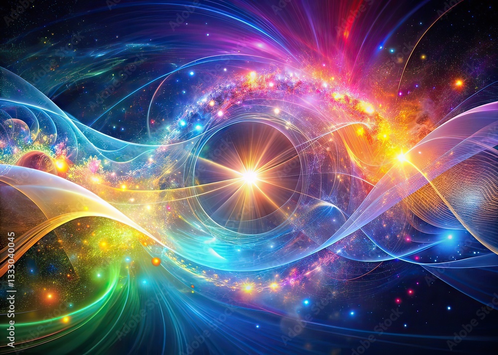 Fototapeta premium Abstract Fractal Light Waves - Rule of Thirds