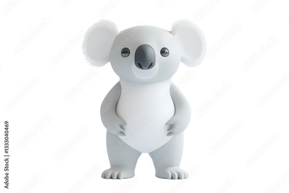 A cute white marsupial with large ears and a friendly expression ideal for childrens content A cute white marsupial with large ears and a friendly expression ideal for childrens content