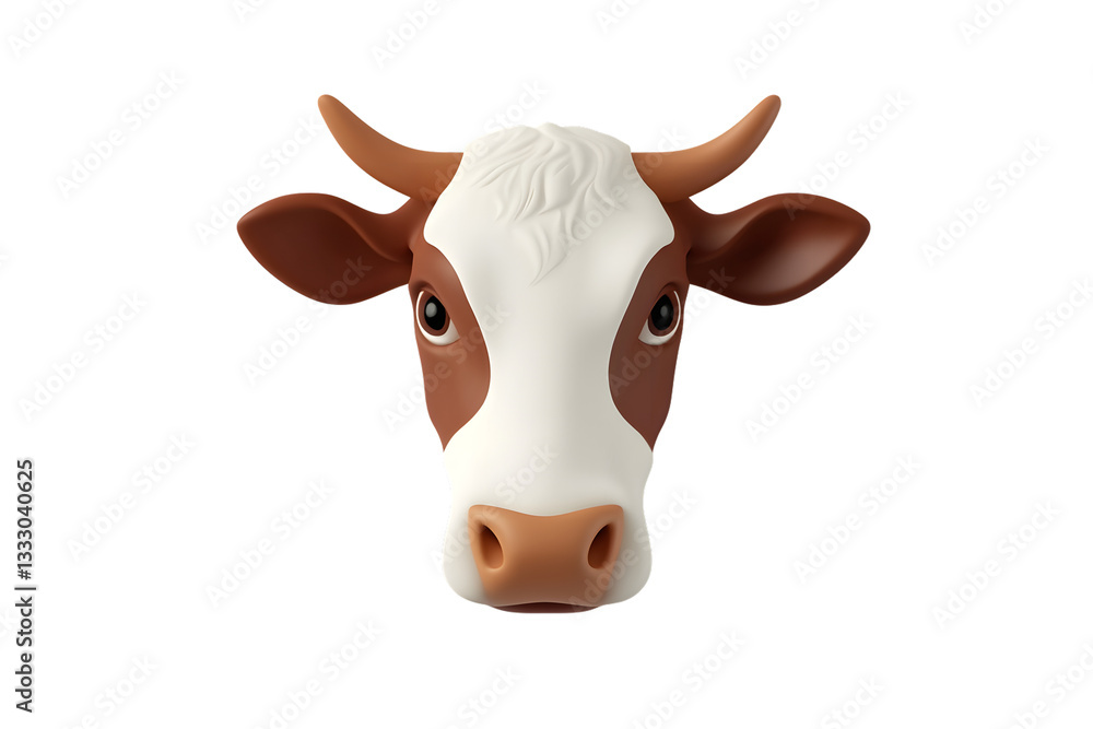 A detailed illustration of a cows head with expressive eyes and prominent horns ideal for far A detailed illustration of a cows head with expressive eyes and prominent horns ideal for far