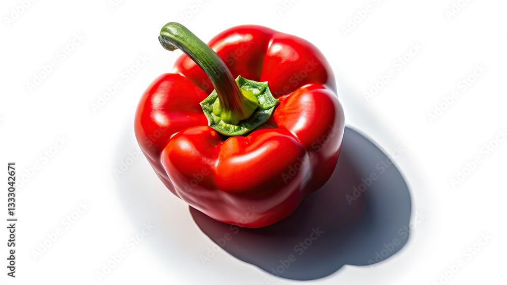 Aerial Photography Red Pepper Isolated White Background AI Art Aerial Photography Red Pepper Isolated White Background AI Art