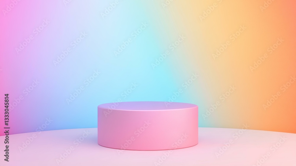Showcase your products on a vibrant podium with a minimalist 3D design featuring a colorful glitter background. Showcase your products on a vibrant podium with a minimalist 3D design featuring a colorful glitter background.