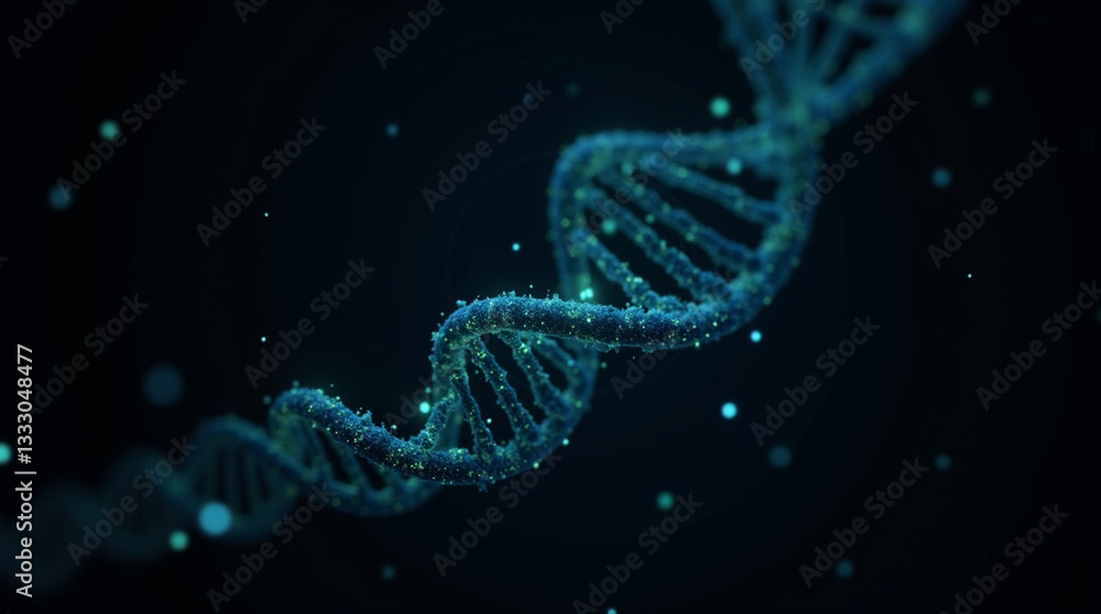 Stylized DNA Helix on a Black Background with Glowing Effects
Stylized DNA Helix on a Black Background with Glowing Effects