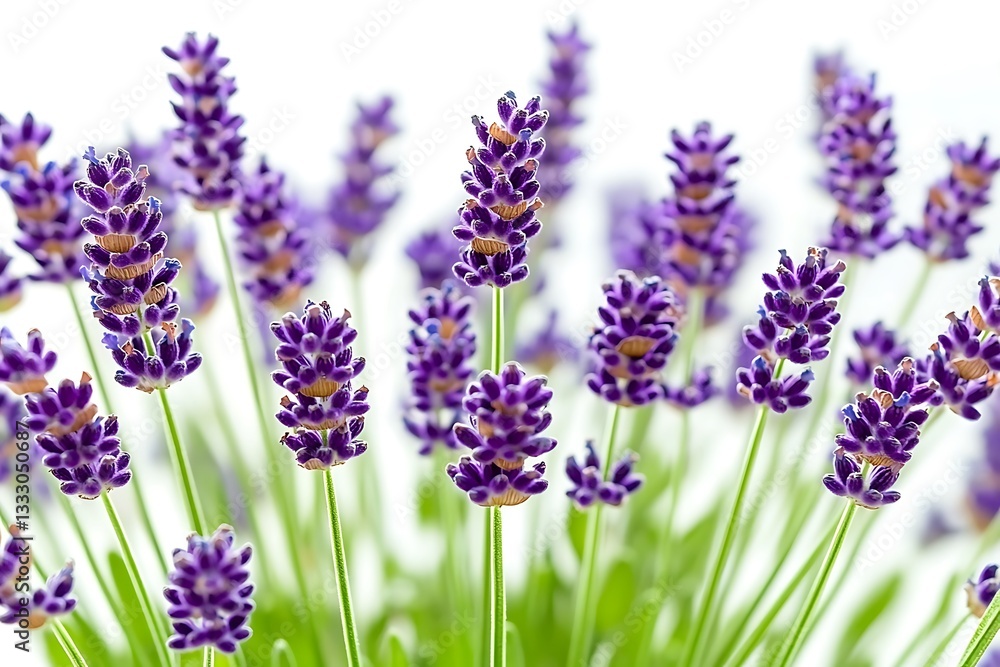 Obraz premium Lavender Flowers Close-up for White Background.