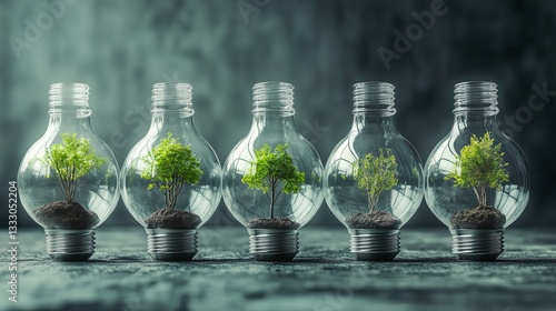 Eco friendly green, clean energy, the power and might of nature. Environmental,corporate governance, and social concept.