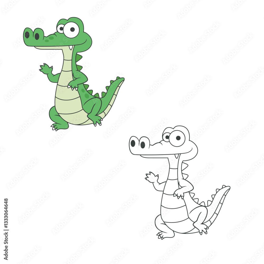 Fototapeta premium alligator vector illustration. Cartoon. Drawing. Simple design. Easy to edit. 