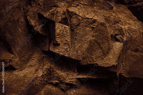 Obraz na płótnie Black dark brown stone rock granite background. Mountain surface texture. Close-up. For design. w salonie