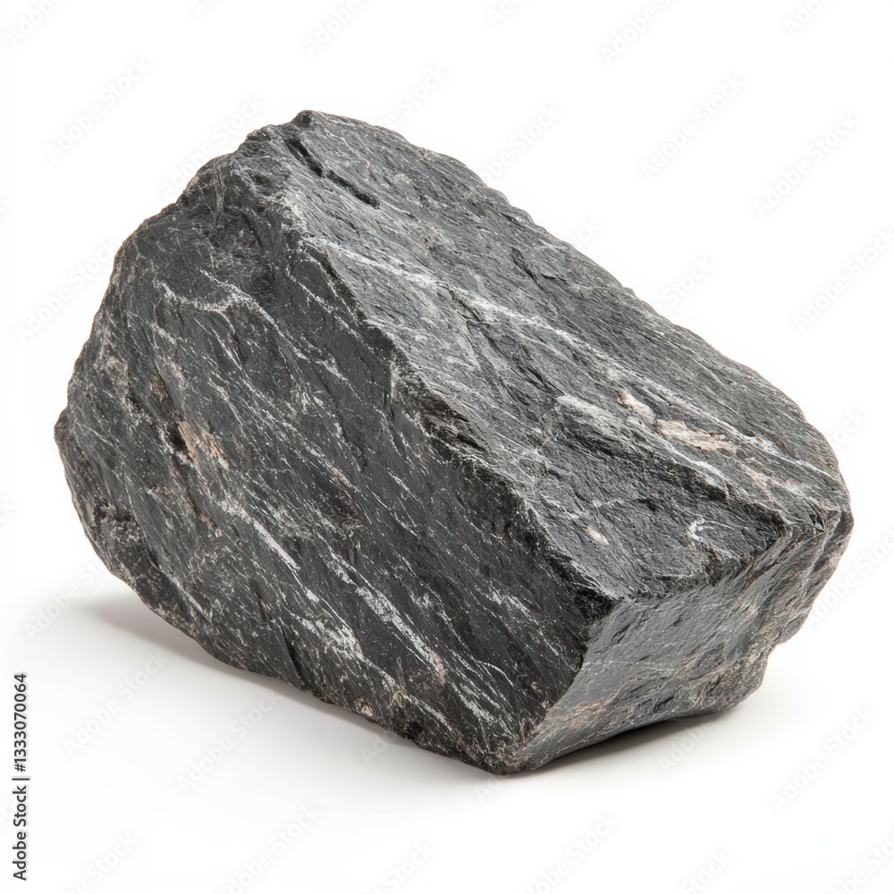 A rock rests on a smooth, white surface, showcasing its natural texture and color. A rock rests on a smooth, white surface, showcasing its natural texture and color.