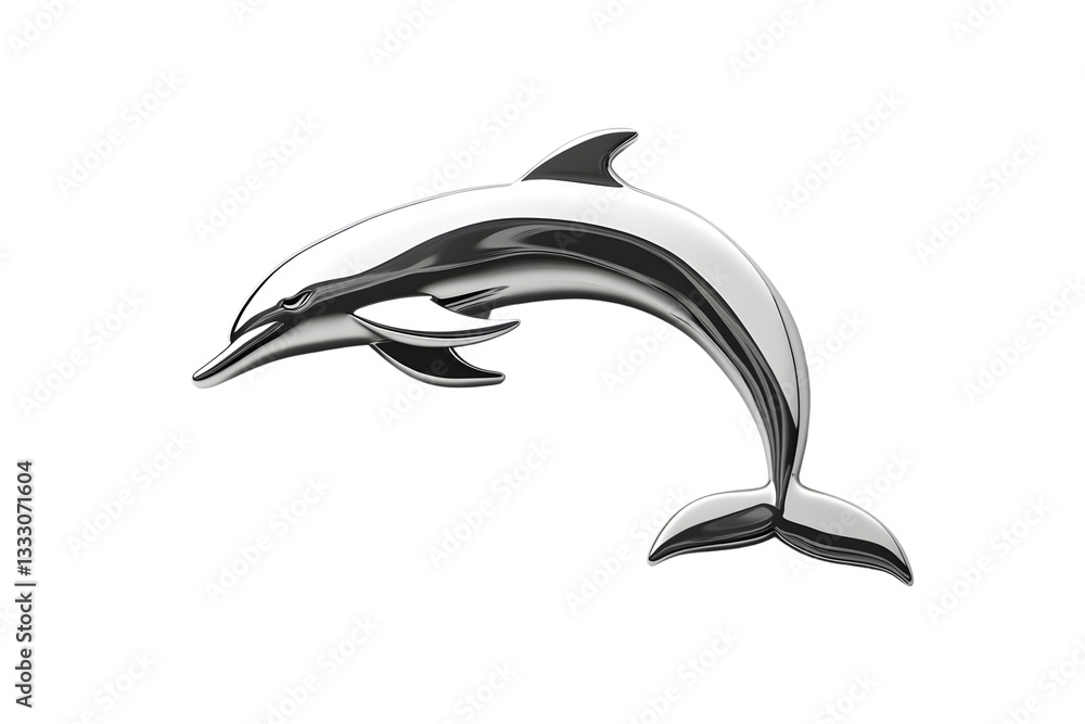 custom made wallpaper toronto digitalElegant Silver Dolphin in MidJump Perfect for Marine Life Wildlife and Ocean Themes