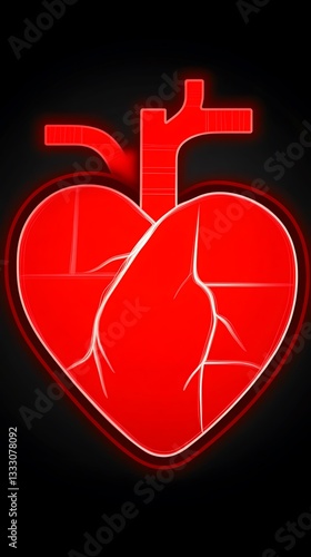Cracked Heart for Dark Background.
