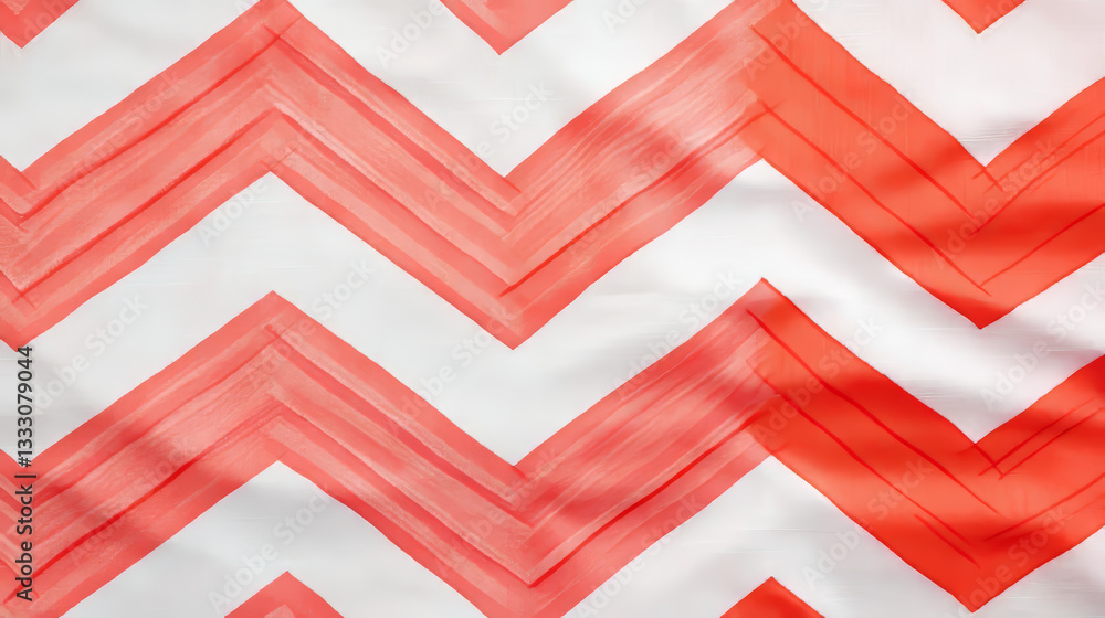 Red and coral ribbons are creating a zigzag pattern on a white background, forming a dynamic and eye catching design suitable for various decorative purposes Red and coral ribbons are creating a zigzag pattern on a white background, forming a dynamic and eye catching design suitable for various decorative purposes