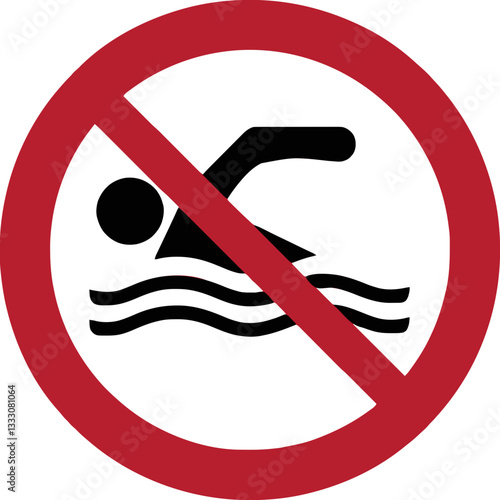 Forbidden to swim sign illustration