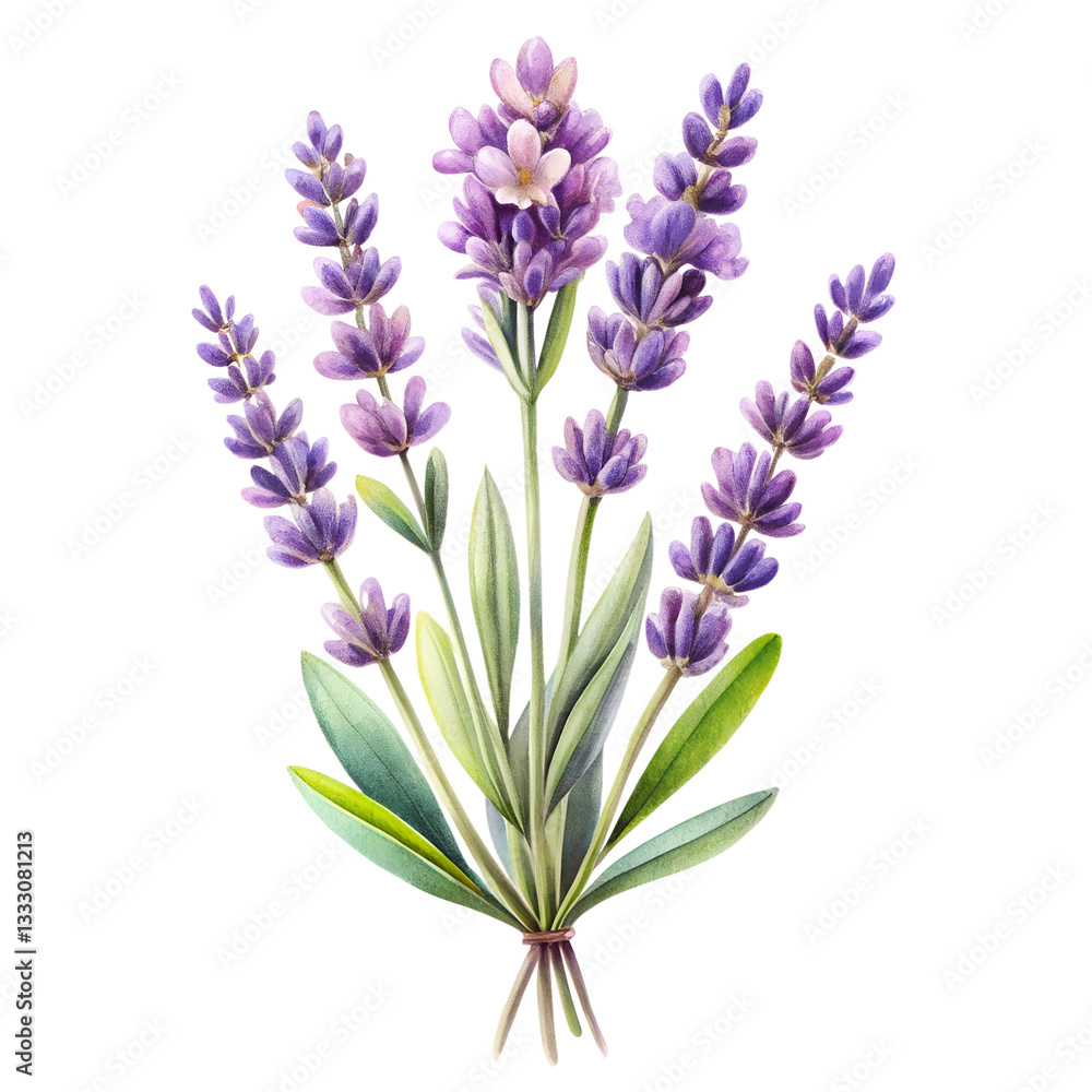 Fototapeta premium bunch of lavender isolated on transparent background.