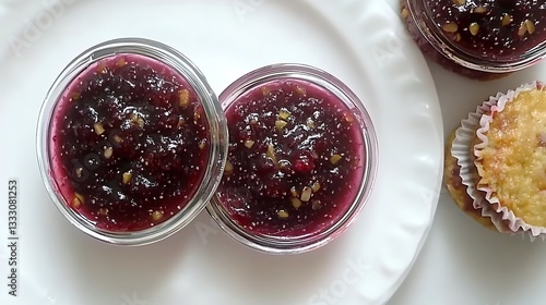 Cranberry Sauce Jars for Homemade Dessert.