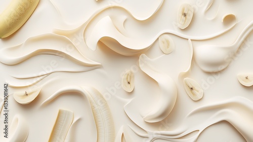 Creamy Banana Swirls: Abstract Food Art.