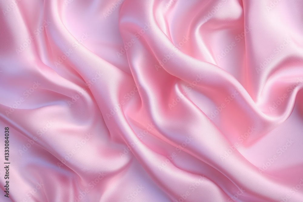 Obraz premium Soft pink satin fabric with gentle waves. Artificial Intelligence