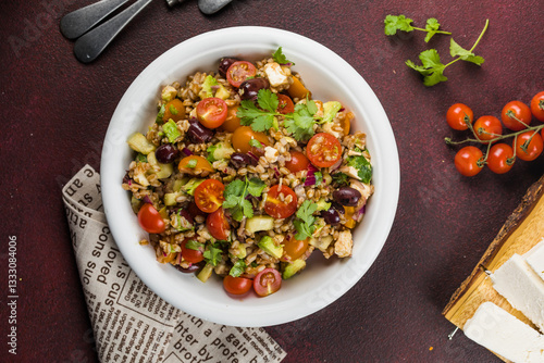 Wallpaper Mural Homemade Healthy Farro Tomato Salad with Herbs and Feta Torontodigital.ca