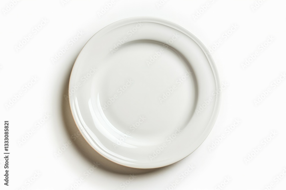 Elegant white plate on isolated background. Artificial intelligence image Elegant white plate on isolated background. Artificial intelligence image