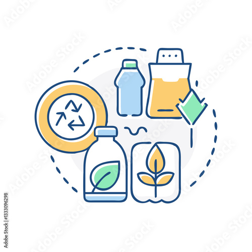 Biodegradable icon, symbol of eco-friendly packaging and sustainable consumption