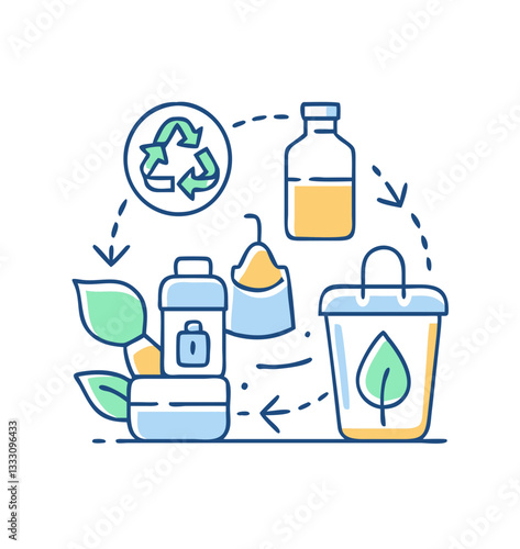Eco-friendly products icon, symbolizing care for nature and sustainable consumption