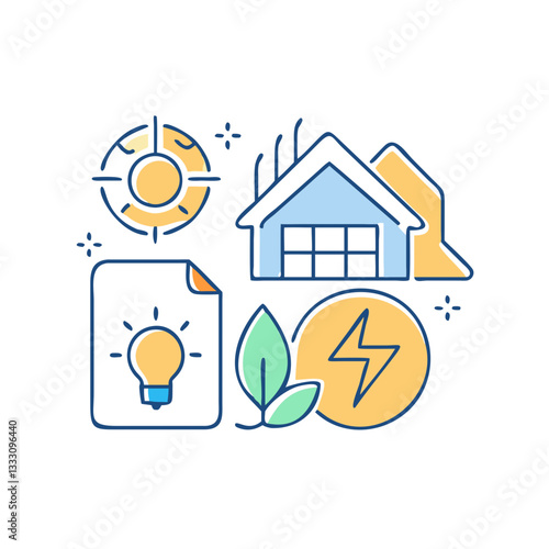 Eco-friendly home icon, symbolizing sustainable living and care for nature