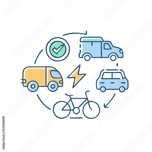 Eco-friendly transportation icon, symbolizing sustainable mobility and care for nature