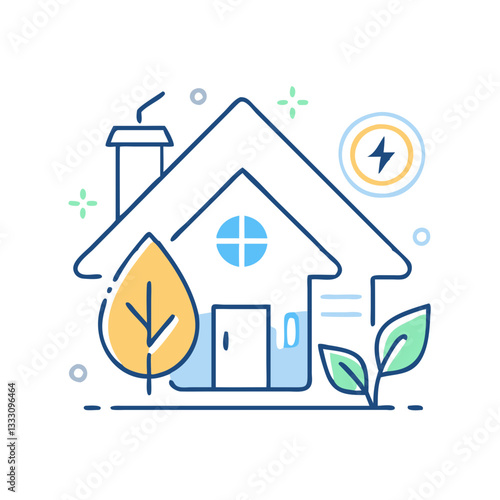 Eco house icon, symbolizing sustainable living and care for the environment, real estate icon