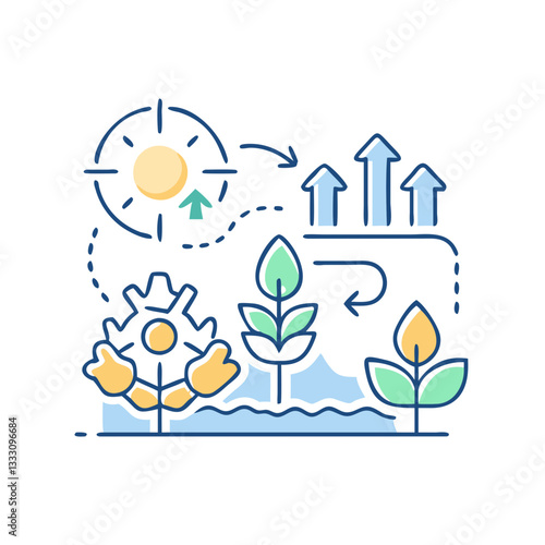 Green agriculture icon, symbolizing eco-friendly farming, organic production, and sustainable development