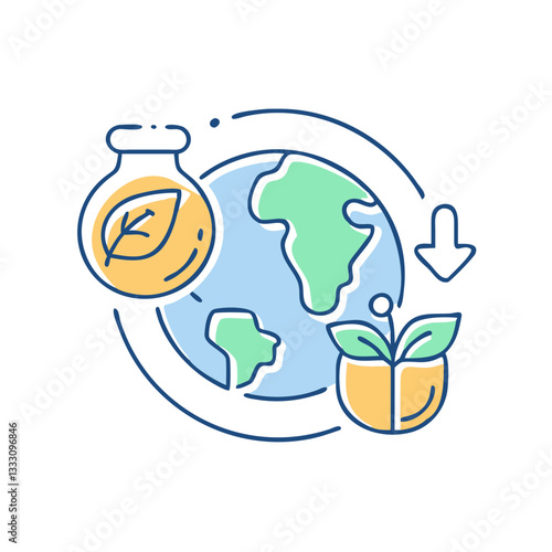 Organic food icon, symbolizing healthy eating and environmentally friendly products