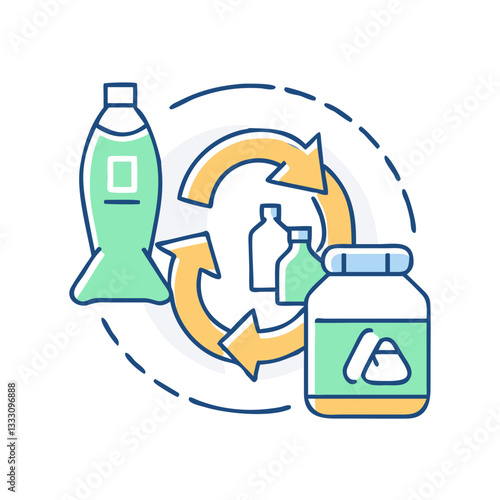 Plastic recycling icon, symbolizing environmental responsibility and sustainable development