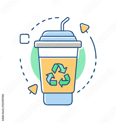 Reusable cup icon, symbolizing eco-friendliness and waste reduction
