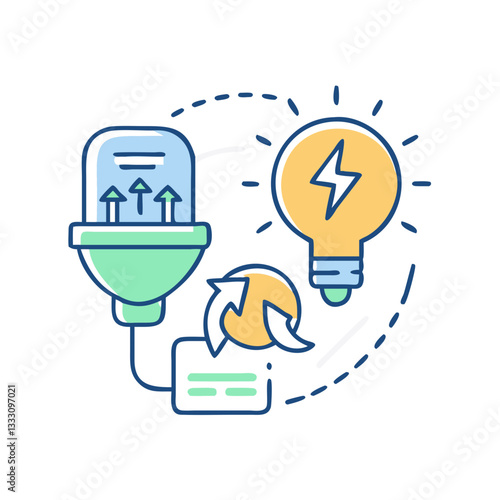 Save energy icon, symbolizing care for the environment and efficient resource use