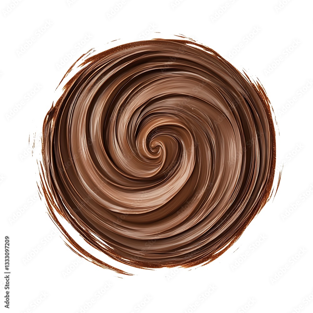 Chocolate cream swirl isolated on white background Chocolate cream swirl isolated on white background