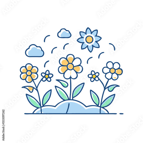 Wildflowers icon, symbolizing natural beauty and ecology