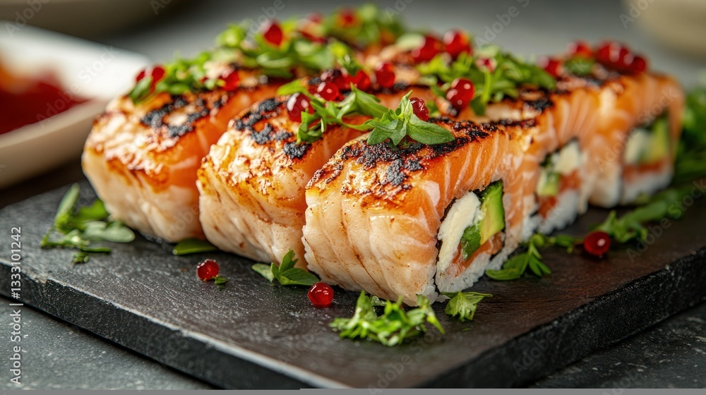 Grilled Salmon Sushi Rolls Grilled Salmon Sushi Rolls
