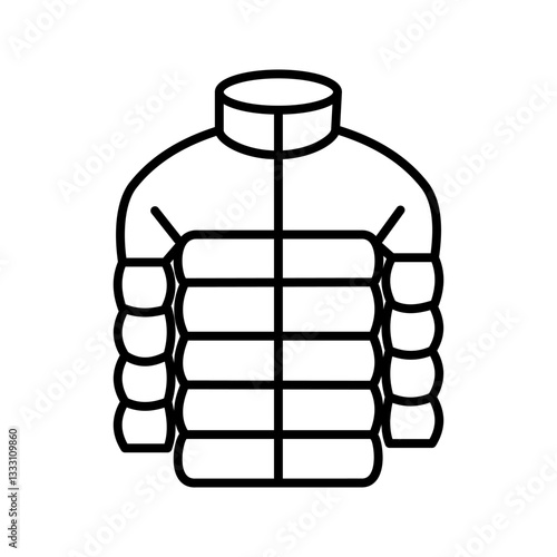 cold weather jacket icon vector illustration, pictogram isolated on white background. color editable