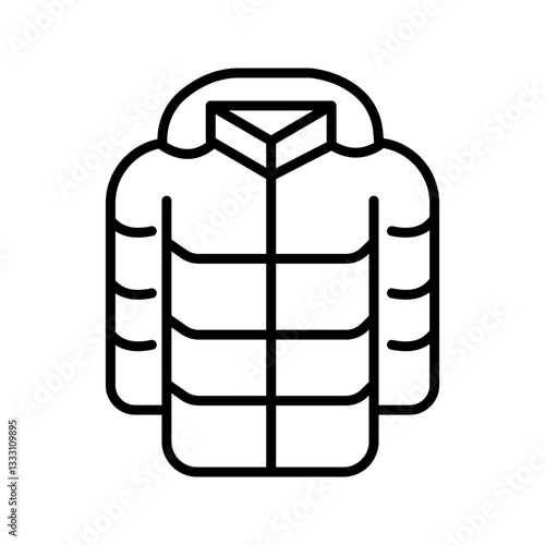 cold weather jacket icon vector illustration, pictogram isolated on white background. color editable