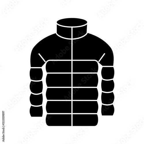 cold weather jacket icon vector illustration, pictogram isolated on white background. color editable