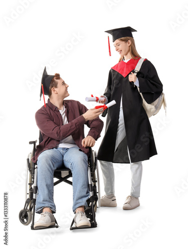 Male graduate in wheelchair...