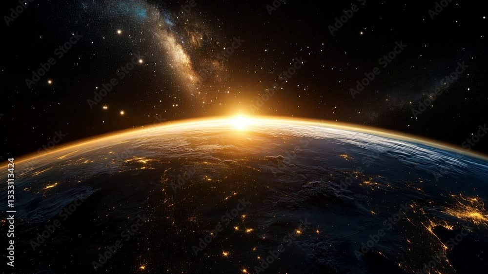Earth and sun in Space Earth and sun in Space