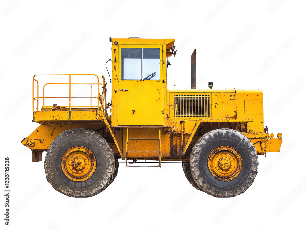Urban environment yellow construction vehicle operation and heavy machinery photography from side view Urban environment yellow construction vehicle operation and heavy machinery photography from side view