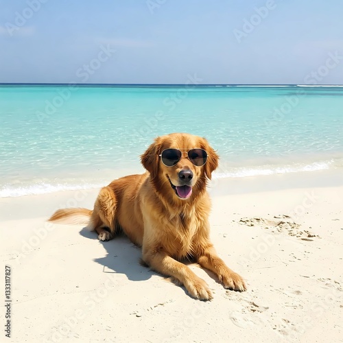 dog on the beach