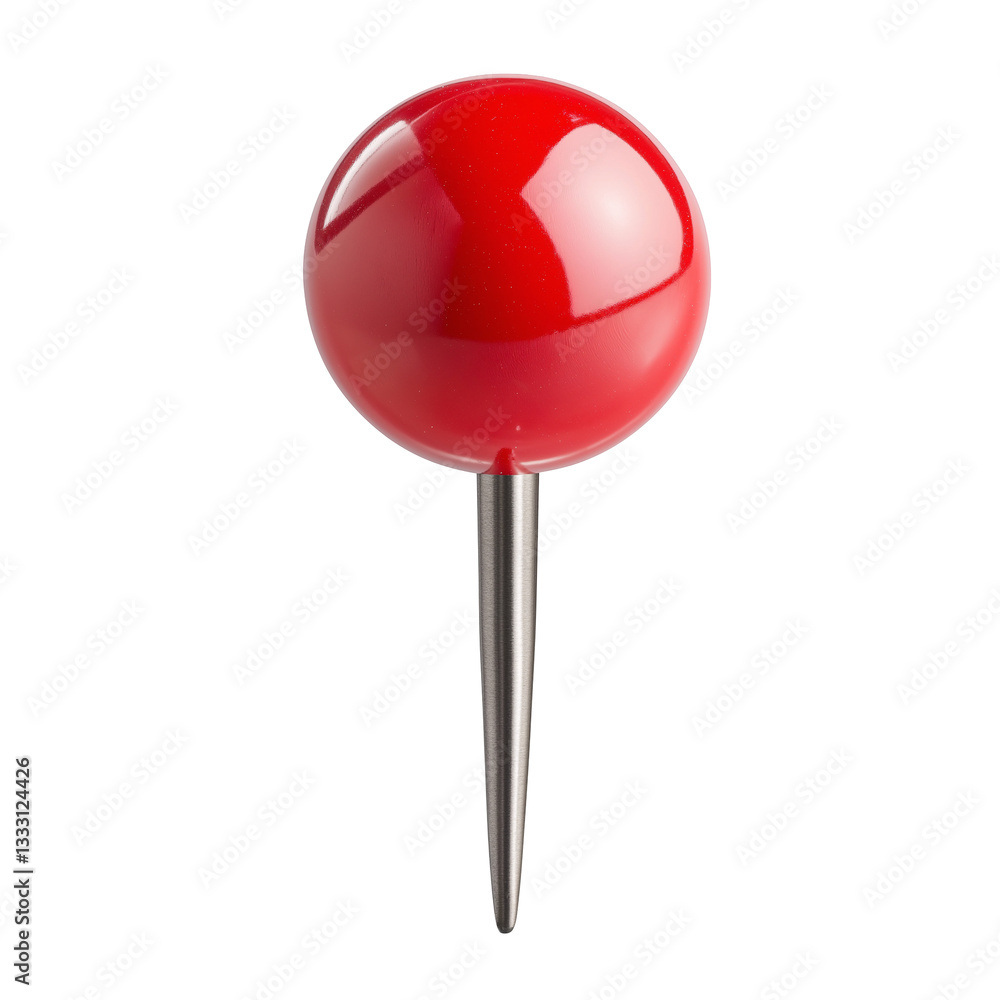 Red Pushpin Marker: A Glossy Office Supply Essential for Notice Boards and Decorative Stationery Red Pushpin Marker: A Glossy Office Supply Essential for Notice Boards and Decorative Stationery