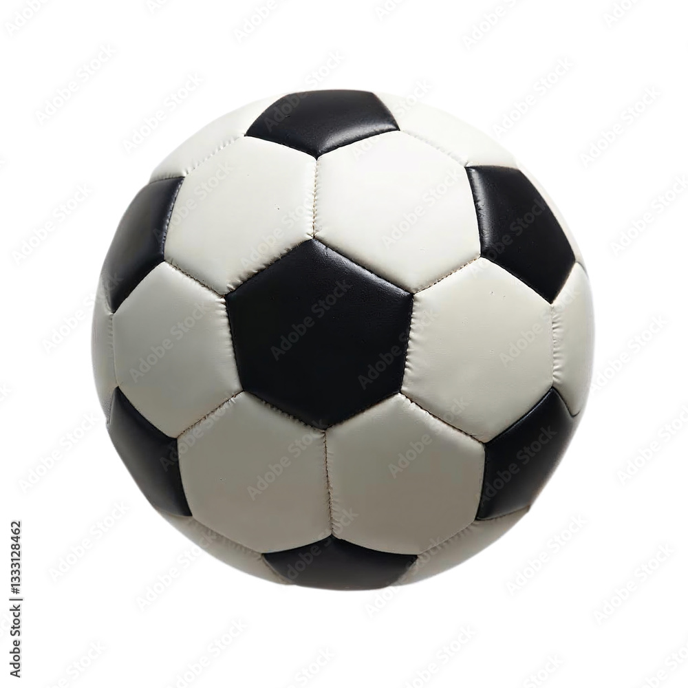 Obraz premium Classic black and white soccer ball, isolated on transparent background 