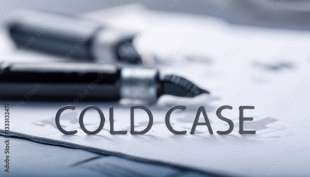 Fototapeta premium Stamp Letters on White Paper for Cold Case Investigations