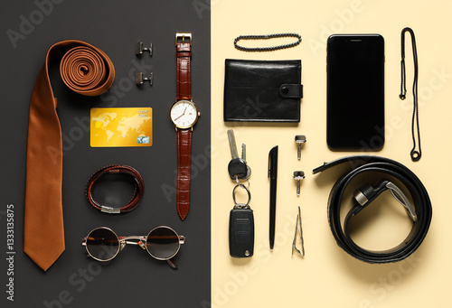 Stylish men's accessories w...