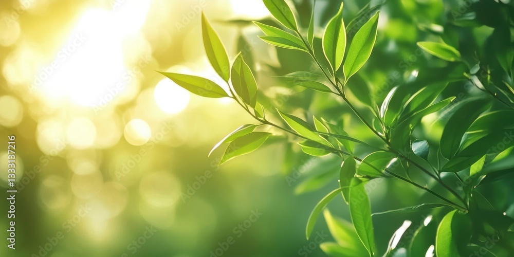 A close-up view of a green plant illuminated by sunlight filtering through its leaves. A close-up view of a green plant illuminated by sunlight filtering through its leaves.