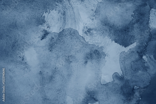 Obraz na płótnie Dusty grey blue white abstract water watercolor. Art background for design. Daub blot spatter splash storm grunge. w salonie