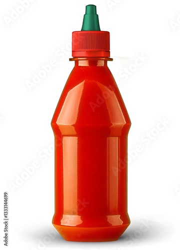 Red sauce plastic squeeze bottle mockup