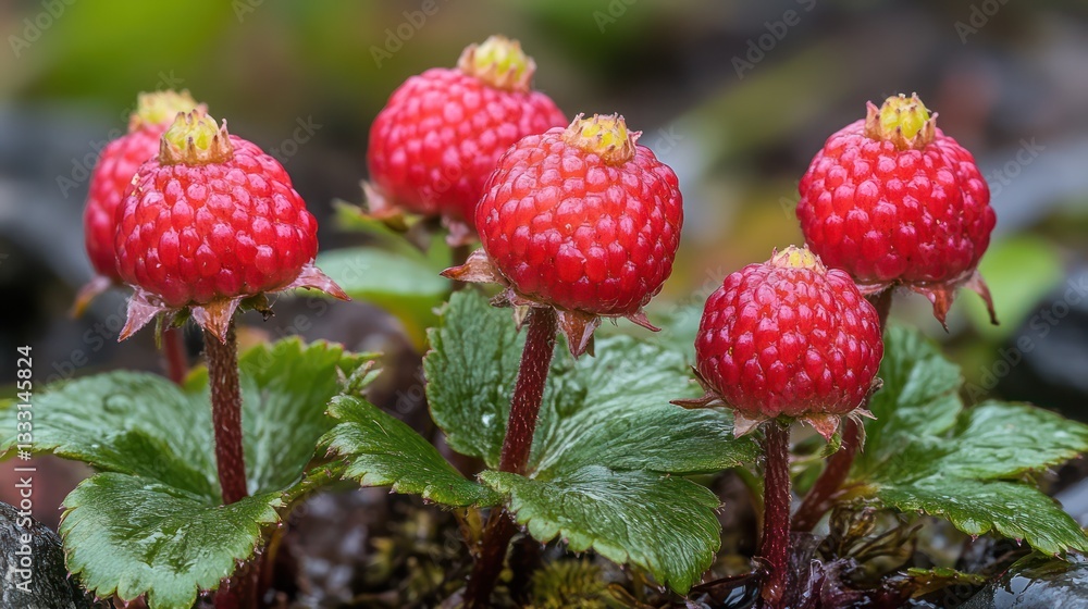 Foraging for wild berries in a Scandinavian forest Foraging for wild berries in a Scandinavian forest